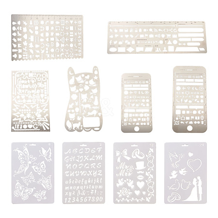 Plastic & Stainless Steel Drawing Stencil DIY-TA0003-19-1