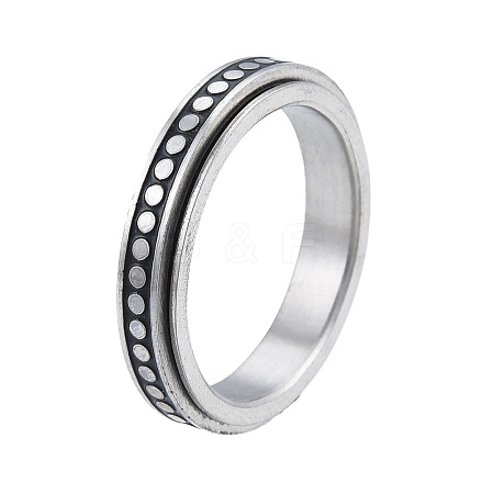 Non-Tarnish 201 Stainless Steel Flat Round Rotating Ring RJEW-N043-27-1