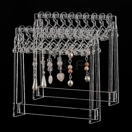 Transparent Acrylic Earring Display Stands EDIS-WH0029-12-1