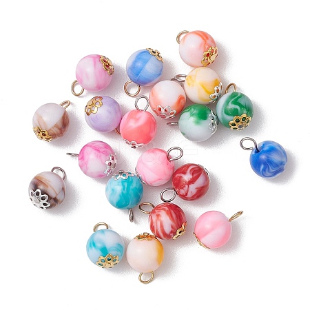 20Pcs Opaque Acrylic Pendants PALLOY-JF03539-1