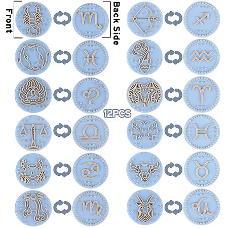 12Pcs 12 Styles Food Grade Silicone Focal Beads SIL-SZ0002-16-1