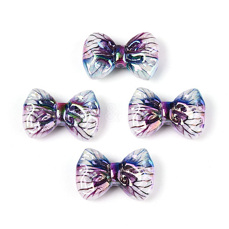 UV Plating Printed Opaque Acrylic Beads PACR-N017-04B-1