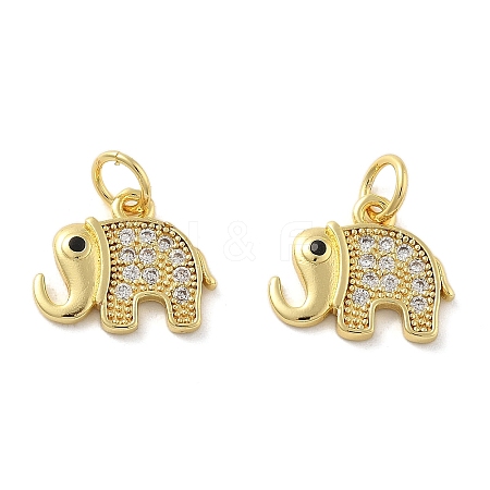 Brass Micro Pave Cubic Zirconia Pendants KK-C092-18B-G-1