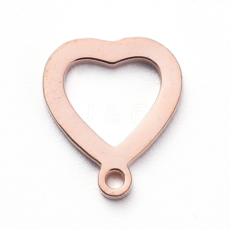 PVD Vacuum Plating 304 Stainless Steel Open Heart Charms LS-STAS-G215-14RG-1