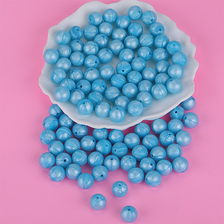 Round Silicone Focal Beads SI-JX0046A-54-1