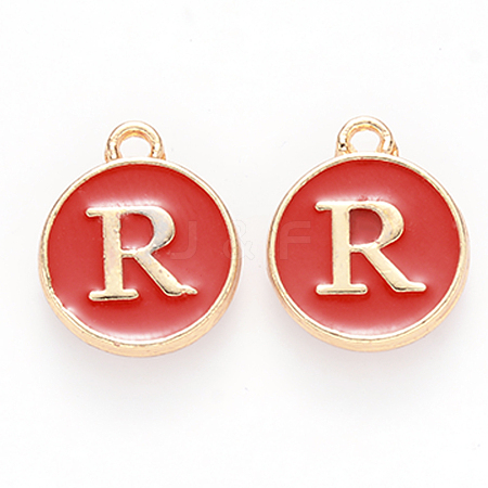 Golden Plated Alloy Enamel Charms ENAM-S118-03R-1