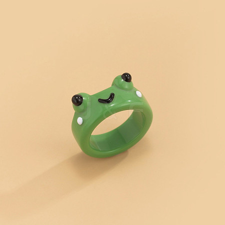 Frog Resin Plain Band Rings for Women Girls FS-WG41763-04-1