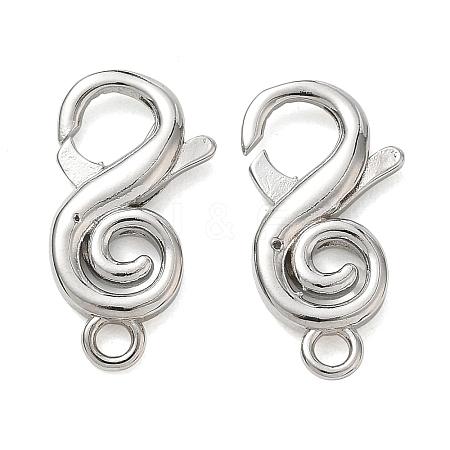 Brass S-Shaped Swirl Lobster Clasp for Jewelry Making KK-CBA5585-05P-1