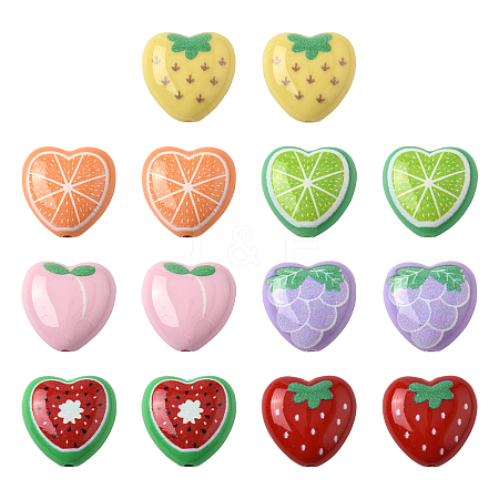 20Pcs 7 Styles Opaque Acrylic Beads MACR-FS0002-22-1