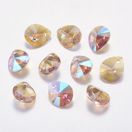 Faceted Glass Rhinestone Pendants RGLA-F053-D-223PS-1