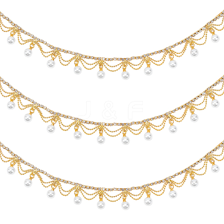 1 Yard Brass Rhinestone Cup Chains CHC-WH0002-04G-1