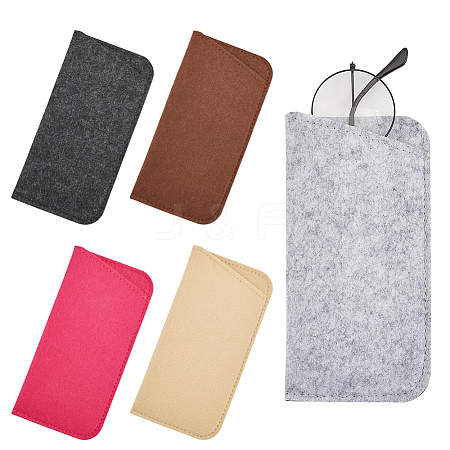 Gorgecraft 5Pcs 5 Colors Felt Slip-in Glasses Case AJEW-GF0007-58-1