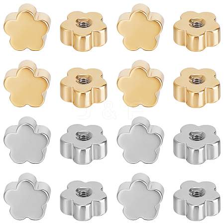 60Pcs 2 Colors Stainless Steel Ear Nuts STAS-BBC0006-40A-1