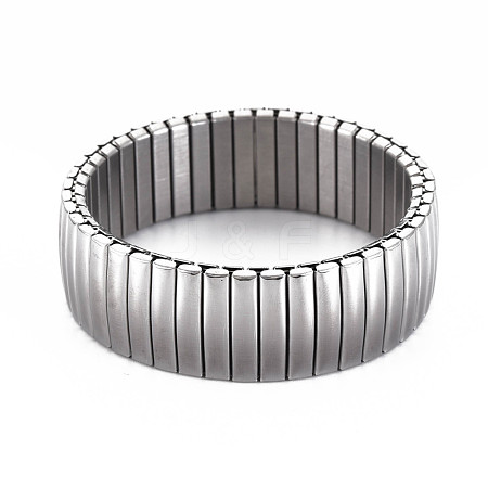 Stainless Steel Rectangle Stackable Stretch Bracelet BJEW-N017-030P-1