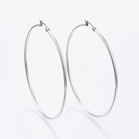 304 Stainless Steel Big Hoop Earrings X-EJEW-F105-01P-1