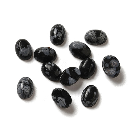 Natural Snowflake Obsidian Cabochons G-F605E-16B-1