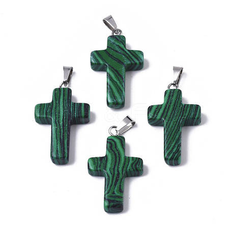 Synthetic Malachite Pendants G-J354-01A-1