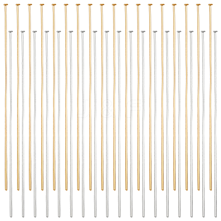 200Pcs 2 Colors Brass Flat Head Pins KK-ME0004-81-1