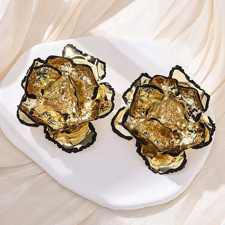 Alloy & Iron Stud Earrings LS-EJEW-M075-05G-1