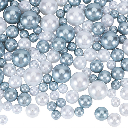 150Pcs 2 Colors ABS Plastic Imitation Pearl Round Beads KY-SP0001-63A-1