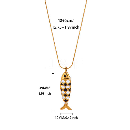 Ocean 304 Stainless Steel Enamel Pendant Necklaces WG71C62-06-1