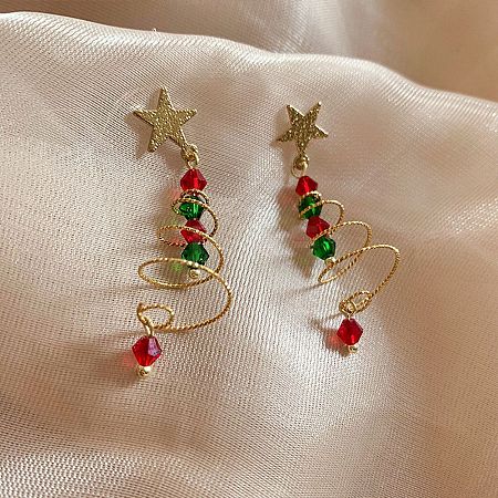 Alloy Dangle Stud Earrings LS-EJEW-H173-03G-1