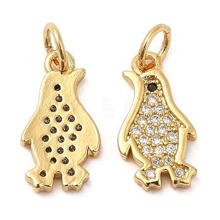 Brass Micro Pave Cubic Zirconia Pendants KK-P236-09G-1