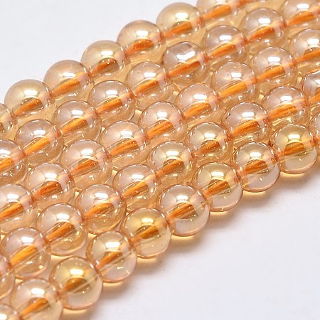 Imitate Austrian Crystal Electroplate Glass Round Bead Strands GLAA-F030-10mm-A01-1