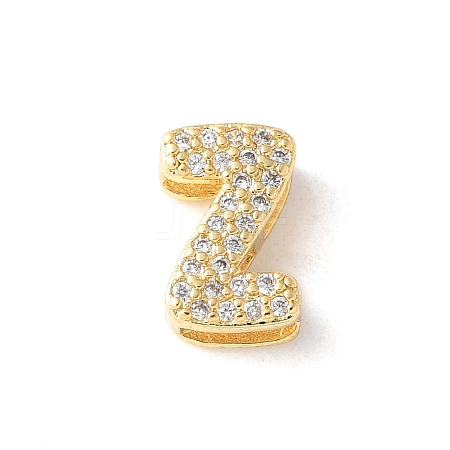 Brass Micro Pave Clear Cubic Zirconia Initial Multi-strand Links KK-S520-01G-23-1