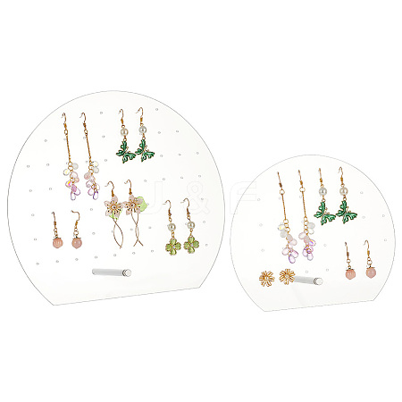 2 Sets 2 Styles Clear Acrylic Slant Back Earring Storage Rack EDIS-AR0001-01-1
