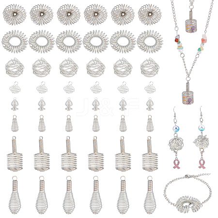   40Pcs 5 Style Hollow Iron & 24Pcs 3 Style Alloy Wire Bead Cage Pendants FIND-PH0004-72-1