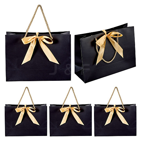 6Sets Rectangle Paper Gift Storage Bags with Handle CARB-TA0001-04B-1