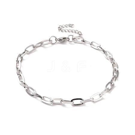 Non-Tarnish 304 Stainless Steel Cable Chain Bracelet for Men Women BJEW-E031-05A-P-1