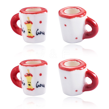 2Pcs Handmade Porcelain Mug Cup Decoration PORC-TA0001-55E-1