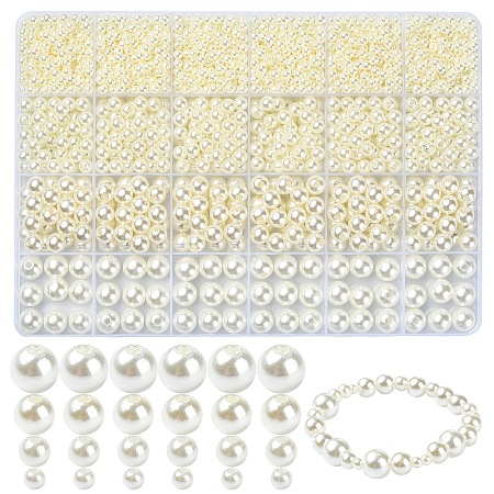 4 Styles ABS Plastic Imitation Pearl Beads KY-YW0001-72B-1