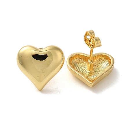 Heart Rack Plating Brass Stud Earrings EJEW-L224-69G-1