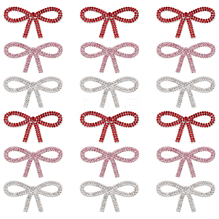 18Pcs 3 Colors Hot Glue & Rhinestone Sequin Patches PATC-FG0002-51-1