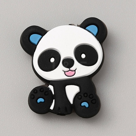 Panda Silicone Beads SIL-WH0002-82A-1