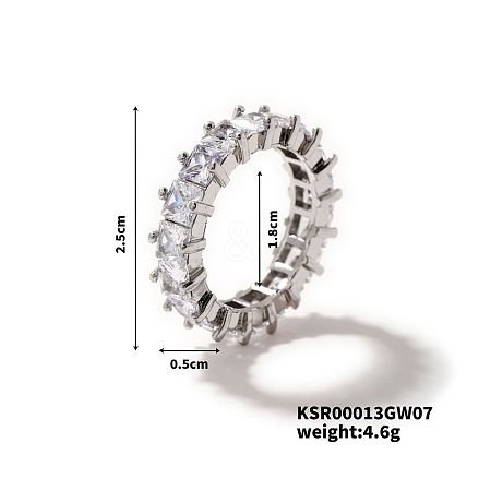 Elegant and Stylish Colorful Rhinestone Grid Ring ZP8205-7-1