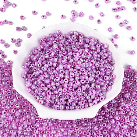 DIY Craft Beads 6/0 Ceylon Round Glass Seed Beads X-SEED-A011-4mm-150-1