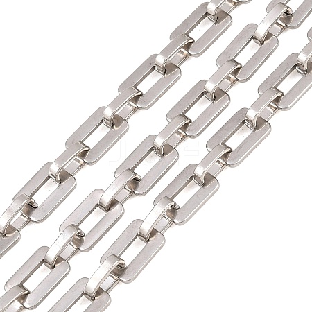 201 Stainless Steel Rectangle Link Chains CHS-F024-03B-P-1