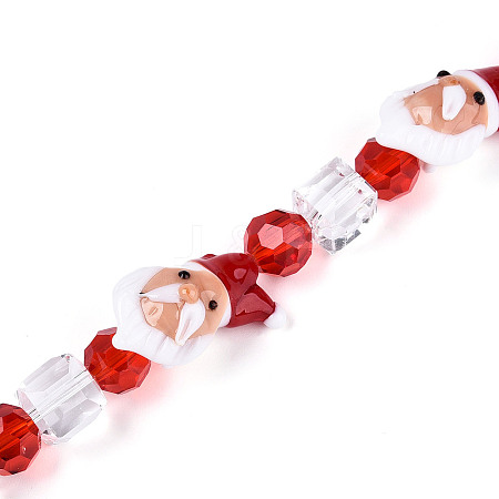 Christmas Theme Handmade Lampwork Beads Strands LAMP-N028-18A-1