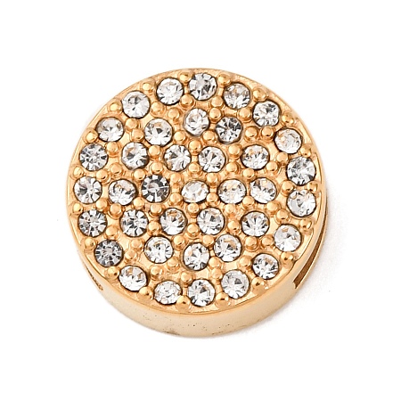 304 Stainless Steel Rhinestone Slide Charms STAS-P421-04B-G-1