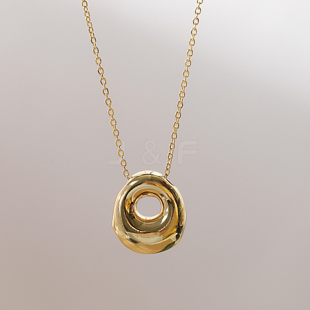 Brass Chunky Initial Pendant Necklaces WG97A63-15-1
