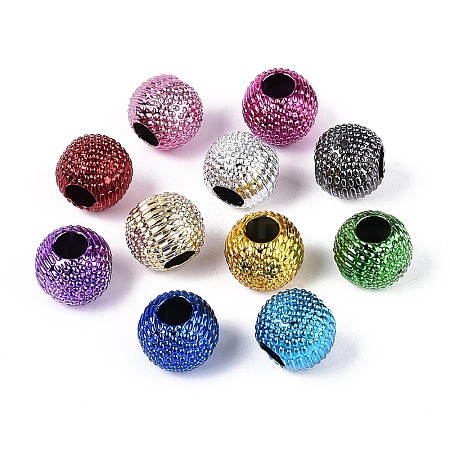 UV Plating Opaque Acrylic European Beads PACR-T017-20M-1