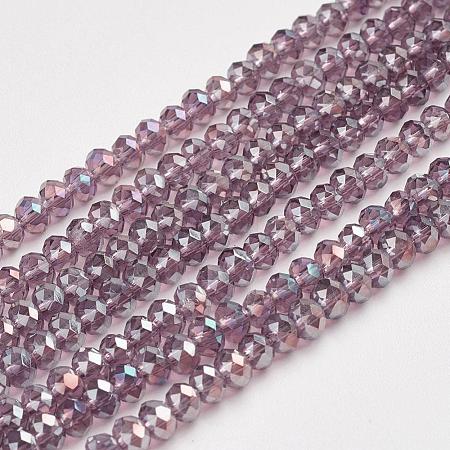 Electroplate Glass Beads Strands X-EGLA-D020-3x2mm-81-1