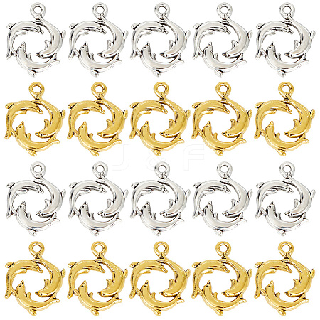 SUNNYCLUE 60Pcs 2 Colors Tibetan Style Alloy Pendants FIND-SC0004-94-1