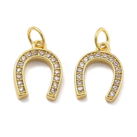 Brass Micro Pave Cubic Zirconia Pendants KK-U060-23G-01-1