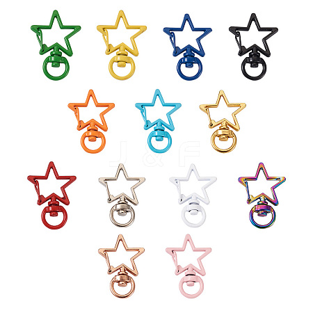 26Pcs 13 Style Zinc Alloy Swivel Lobster Claw Clasps FIND-CW0001-03-1