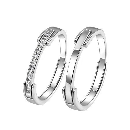 S925 Silver Couple Rings with Adjustable Opening KQ3724-1